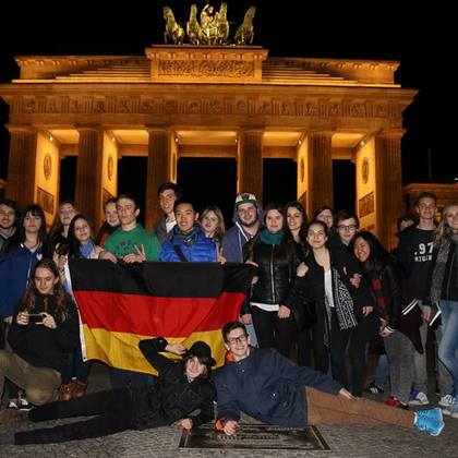 Midtvejsseminar i Berlin med YFU - både med udvekslingstudenter og værtssøskende.